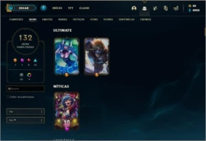 Conta Ouro 3 MAIN SUP, com Twitch medieval e Ww cinzento - League of Legends LOL