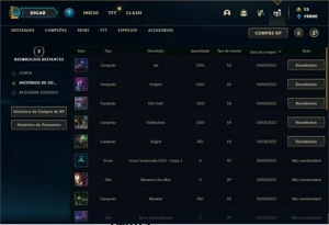 Conta platina 4 com 5 Skins e 27 Champs - League of Legends LOL