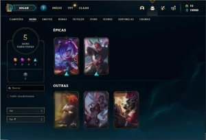 Conta platina 4 com 5 Skins e 27 Champs - League of Legends LOL