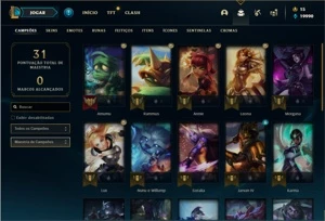 Conta platina 4 com 5 Skins e 27 Champs - League of Legends LOL