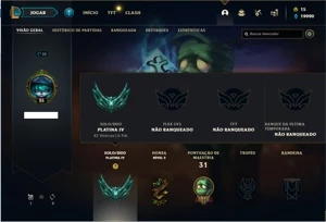 Conta platina 4 com 5 Skins e 27 Champs - League of Legends LOL