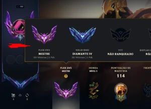 Conta Mestre Flex E Diamante Solo Duo Padrão Enjoy - League of Legends LOL