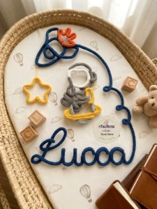 Porta Maternidade Astronauta, Foguete, Planeta em Tricotin - Artesanato e Personalizados