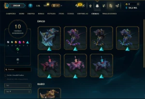 Esmeralda 2 com 40 Champs e 13 Skins - League of Legends LOL
