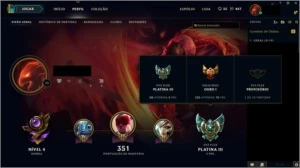 Conta League Of Legends Platina 3 92 Campeões 41 Skins LOL