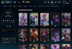 Conta LOL LV 645 Platina 4 com 251 skins (2000 reais gastos) - League of Legends