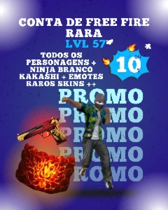 Conta Free Fire Rara, Todos Os Personagens + Ninja Branco