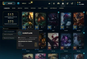 Unranked com TODOS os champs e  336 Skins + 10 Vitoriosas - League of Legends LOL
