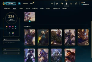 Unranked com TODOS os champs e  336 Skins + 10 Vitoriosas - League of Legends LOL