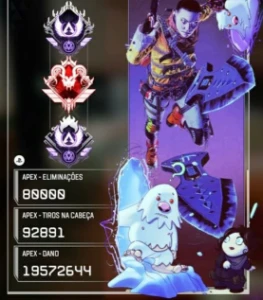 Conta top 1 wraith apex legends 81k PS4  2 herancas