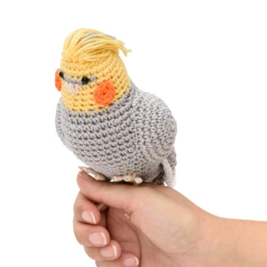 Calopsita Cinza Amigurumi Crochê - Artesanato e Personalizados