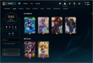 CONTA LOL, OURO IV COM 280 SKINS+GRÁTIS VALORANT COM 1ºPASSE - League of Legends
