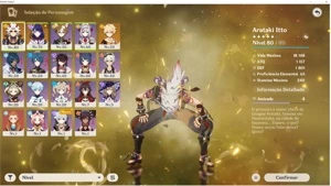 Genshin impact AR 45 - Itto + Shogun (ambos c/ armas main)