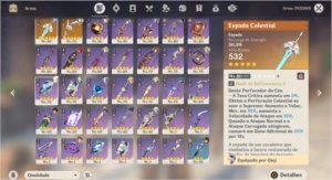 AR 56 9 chars 5 estrelas KEQING C1 END GAME com FIRST BUy - Genshin Impact