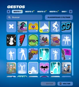 conta fortnite 18 pacotes, e uns emotes legais