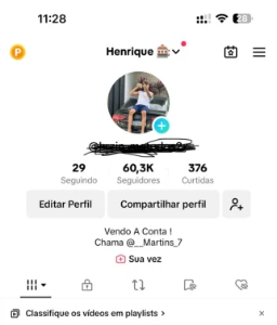 Conta Tik Tok monetizada 60K Seguidores - Redes Sociais