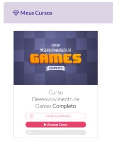 CURSO DEV DE GAMES DANKICODE (CONTA SEM CERTIFICADO EMITIDO) - Cursos e Treinamentos