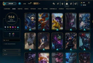 Ouro 2 com TODOS os Champs e 264 Skins ( TOP / SUP / JG ) - League of Legends LOL