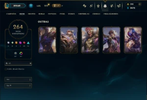 Ouro 2 com TODOS os Champs e 264 Skins ( TOP / SUP / JG ) - League of Legends LOL