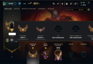 Ouro 2 com TODOS os Champs e 264 Skins ( TOP / SUP / JG ) - League of Legends LOL