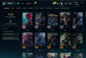 Esmeralda 4 com 95 Champs e 46 Skins + 1850 RP - League of Legends LOL