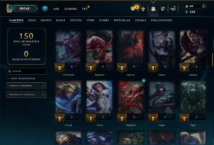 Esmeralda 4 com 95 Champs e 46 Skins + 1850 RP - League of Legends LOL