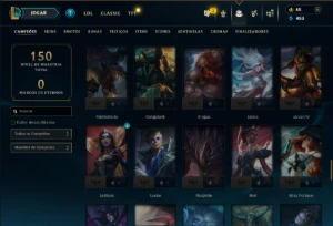 Esmeralda 4 com 95 Champs e 46 Skins + 1850 RP - League of Legends LOL