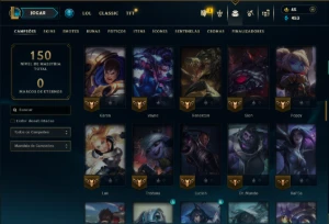 Esmeralda 4 com 95 Champs e 46 Skins + 1850 RP - League of Legends LOL