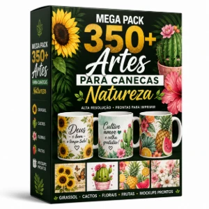 ⚡ Mega Pack 350+ Artes Para Canecas Sublimação Natureza - Outros
