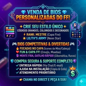Bios coloridas, grandes e decoradas - Free Fire