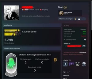 CONTA STEAM LEVEL 31 - VAC NO CSGO APENAS
