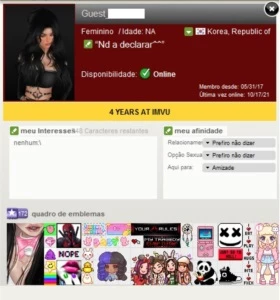 Acc feminina imvu 4k seguidores 100b 4 anos - Redes Sociais