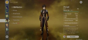 Conta Genshin Impact Ar37 Riden Zhongli E Outros