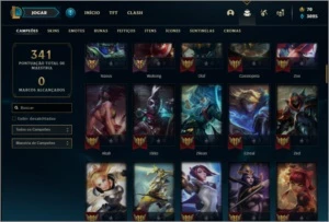 Conta unranked com 38 skins e 101 champs ( MAIN MID ) - League of Legends LOL