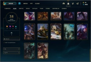 Conta unranked com 38 skins e 101 champs ( MAIN MID ) - League of Legends LOL