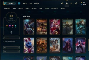Conta unranked com 38 skins e 101 champs ( MAIN MID ) - League of Legends LOL