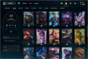 Conta unranked com 38 skins e 101 champs ( MAIN MID ) - League of Legends LOL