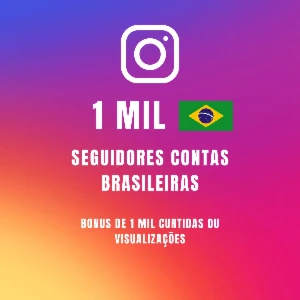 Seguidores Instagram + 🎁 Bônus de Curtidas e Visualizações - Redes Sociais