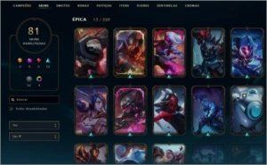 conta d3 criada na s2 / quase todos os champs / 81 skins - League of Legends LOL