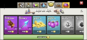 CV 15 - 15k de gemas, 2k pontos liga e vários itens mágicos - Clash of Clans
