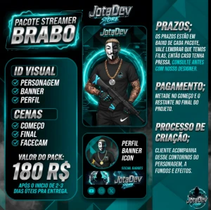 🔥 Pacote Streamer Brabo - Exclusivo Jotadev Store 🔥