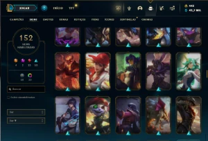 Bronze 3 com 75 Champs e 152 Skins + 500k de Poppy - League of Legends LOL