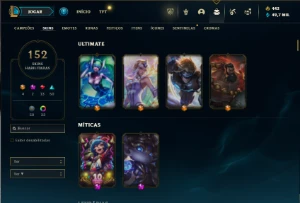Bronze 3 com 75 Champs e 152 Skins + 500k de Poppy - League of Legends LOL