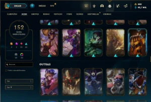 Bronze 3 com 75 Champs e 152 Skins + 500k de Poppy - League of Legends LOL