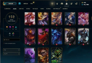 Bronze 3 com 75 Champs e 152 Skins + 500k de Poppy - League of Legends LOL