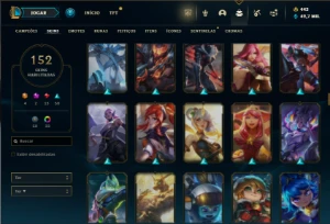 Bronze 3 com 75 Champs e 152 Skins + 500k de Poppy - League of Legends LOL