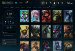 Bronze 3 com 75 Champs e 152 Skins + 500k de Poppy - League of Legends LOL