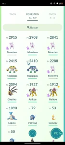 Conta de pokémon go com pokémon de eventos acumulados