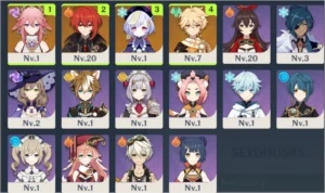 Conta Genshin AR 10 Yae Miko + Diluc + Qiqi + Orgulho - Genshin Impact