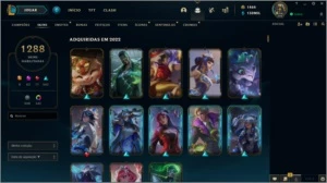 CONTA LOL, TEMPORARIAMENTE GOLD III, 1288 skins - League of Legends